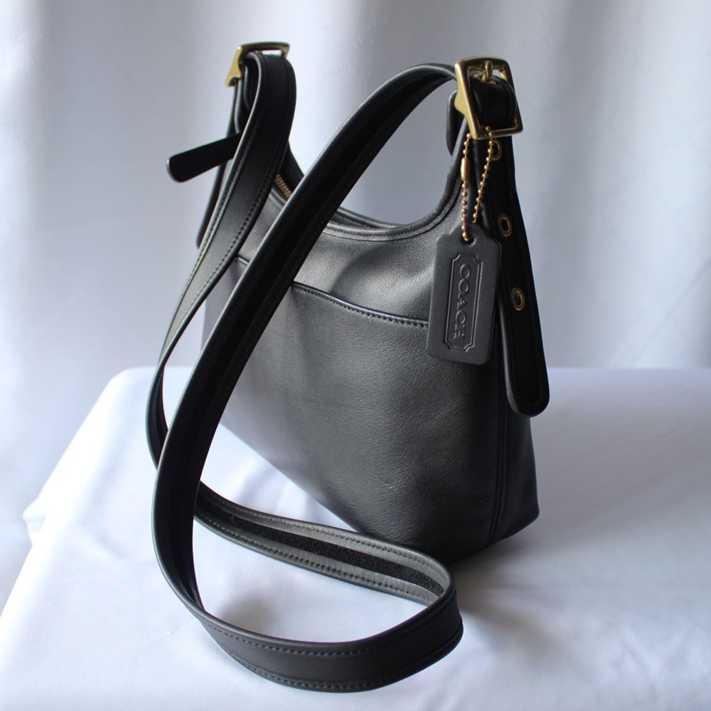 Authentic black leather Coach bag